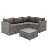 Grey Rattan Garden Corner Sofa Set - Fortrose - Image 2