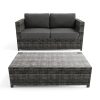 6 Seater Grey Rattan Garden Sofa Set - Fortrose - Image 3