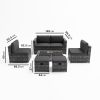 6 Seater Grey Rattan Garden Sofa Set - Fortrose - Image 4