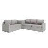 Grey Rattan Garden Corner Dining Sofa Set with Height Adjustable Table - Fortrose - Image 2