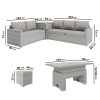 Grey Rattan Garden Corner Dining Sofa Set with Height Adjustable Table - Fortrose - Image 6