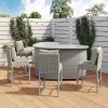 Grey Rattan Bar Set with 4 Bar Stools - Aspen