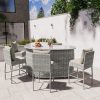 Grey Rattan Bar Set with 4 Bar Stools - Aspen - Image 2
