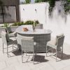 Grey Rattan Bar Set with 4 Bar Stools - Aspen - Image 3