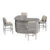 Grey Rattan Bar Set with 4 Bar Stools - Aspen - Image 6