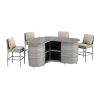 Grey Rattan Bar Set with 4 Bar Stools - Aspen - Image 7