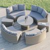 8 Seater Rattan Modular Circular Dining Sofa Set with Height Adjustable Table - Fortrose - Image 2