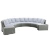 8 Seater Rattan Modular Circular Dining Sofa Set with Height Adjustable Table - Fortrose - Image 4