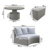 8 Seater Rattan Modular Circular Dining Sofa Set with Height Adjustable Table - Fortrose - Image 5