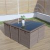 10 Seater Dark Grey Rattan Cube Garden Dining Set - Fortrose - Image 2