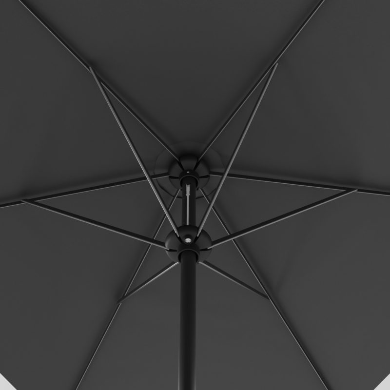 Grey Metal Garden Dining Set with Lazy Susan Parasol & Foldable Chairs - Fortrose - Image 4