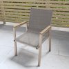 6 Seater Wood Effect & Aluminium Stackable Garden Dining Set - Como - Image 2