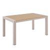 6 Seater Wood Effect & Aluminium Stackable Garden Dining Set - Como - Image 3
