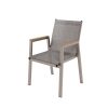 6 Seater Wood Effect & Aluminium Stackable Garden Dining Set - Como - Image 4