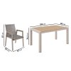 6 Seater Wood Effect & Aluminium Stackable Garden Dining Set - Como - Image 5
