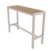 Wood Effect & Aluminium Garden Bar Set with 4 Stools - Como - Image 4