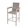 Wood Effect & Aluminium Garden Bar Set with 4 Stools - Como - Image 5