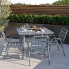 Grey Aluminium 4 Seater Square Garden Dining Set - Como