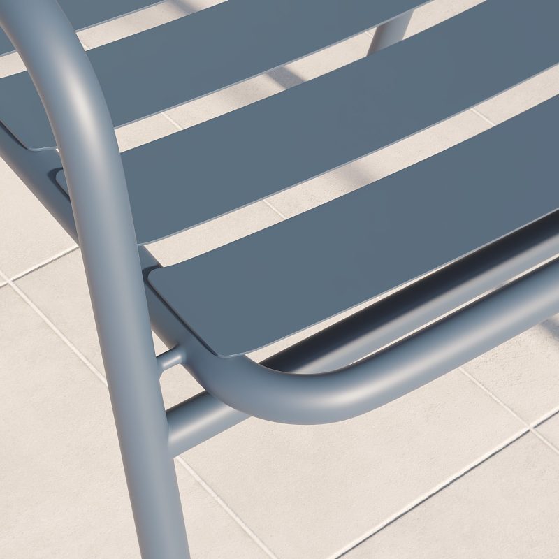 Grey Aluminium 4 Seater Square Garden Dining Set - Como - Image 3