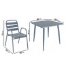Grey Aluminium 4 Seater Square Garden Dining Set - Como - Image 6