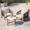 2 Seater Natural Teak Wood & Rope Garden Bistro Set - Aspen