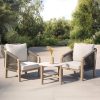 2 Seater Natural Teak Wood & Rope Garden Bistro Set - Aspen - Image 2