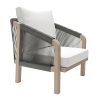2 Seater Natural Teak Wood & Rope Garden Bistro Set - Aspen - Image 5