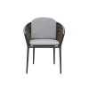 6 Seater Garden Dining Set with Weaved Wicker Chairs & Stone Table Top - Image 4